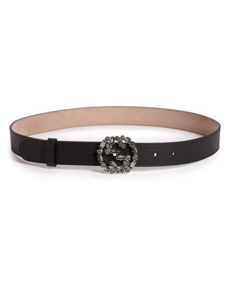 gucci moon crystal leather belt|gucci belt with g buckle.